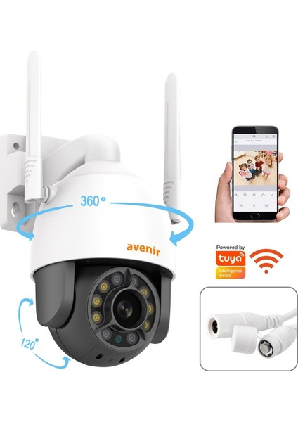 AV-S300 Smart Akıllı Güvenlik Kamerası 2mp Wi-Fi Ptz Renkli Gece Görüş