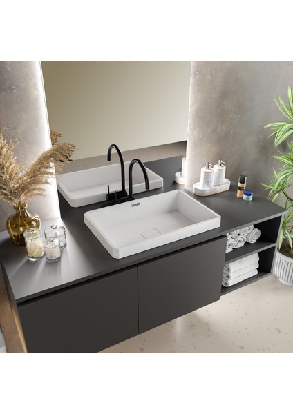 Lanza 410 x 620 x 140 mm Ankastre Uyumlu Akrilik Banyo Lavabosu fırsatları