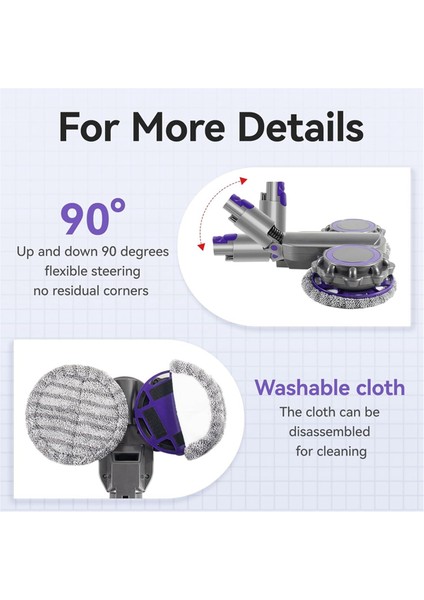 Dysons V10 Dijital Slim V12 Detect Slim Elektrikli Süpürgeler Kuru ve Islak Paspas Başlığı Kablosuz Elektrikli Süpürge Aksesuarları (Yurt Dışından)