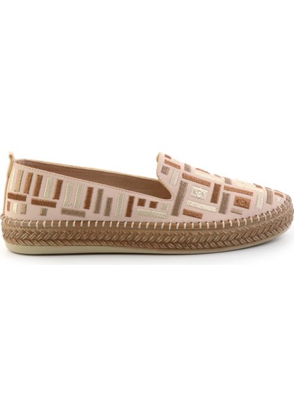 Bej Bej Çok Renkli Kumaş Kadın Espadril K01309600504
