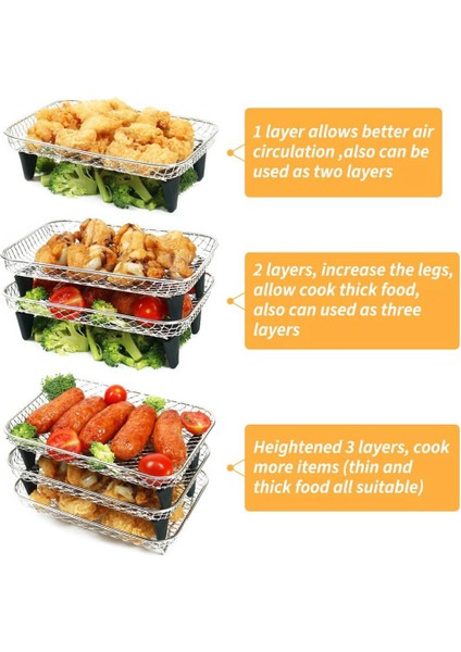 Ninja Ikili Sepet Için Hava Fritöz Rafı, 3 Katlı, Istifleme Pastırma Rafları, Ninja DZ201, DZ401 Için Hava Fritöz Aksesuarları (Yurt Dışından) fırsatları
