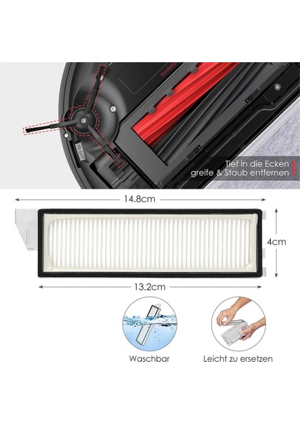 Roborock S8 Maxv Ultra Için Aksesuar Seti, Toz Torbaları Ana Silindir Fırçası Yan Fırçalar Filtre 6 Paspas Bezi, Vakum Aksesuarları (Yurt Dışından)