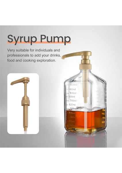 10 Adet Kahve Süt Çay Dağıtıcı Şurubu Pompası Altın Sıvı Dağıtıcı Torani Şurubu 8 ml Meyve Suyu Şişesi Dağıtıcı Pompası (Yurt Dışından)