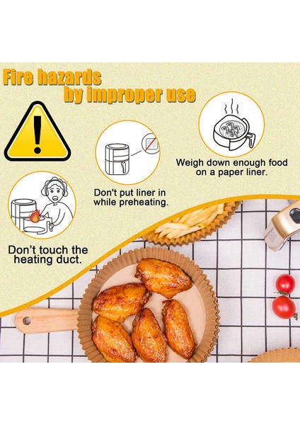 Hava Fritözü 100 Adet Yuvarlak Kağıt Gömlekleri 5 Ila 8 Qt Sepet Için Tek Kullanımlık, 7,9 Inç Yapışmaz Yağ Geçirmez Parşömen Kağıdı (Yurt Dışından) indirimleri