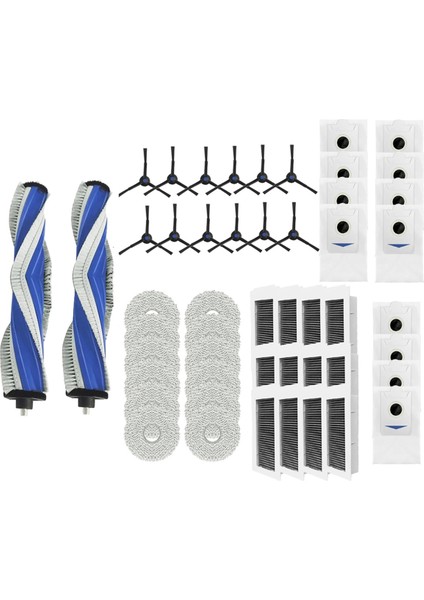 Ecovacs Için 50 Pcs X5 Pro / X5 Omni Süpürme Robot Aksesuarları Temizleyici Parçalar Değiştirme Ana Yan Fırça Mop Filtre Seti (Yurt Dışından)