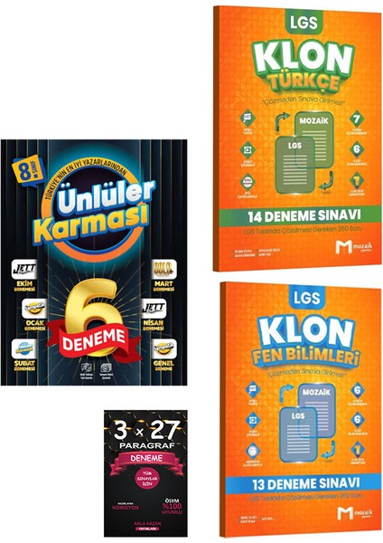 (Sınıf: 8) 2025 Tüm Dersler 6 Deneme Sınavı / Lgs Türkçe / Fen Bilimleri Klon 13 Deneme