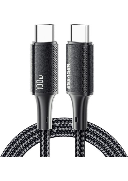 1 Metre Pd 100W Süper Hızlı Type-C To Type-C Şarj Data Kablosu E-Marker Çipli Akıllı Şarj Kablosu