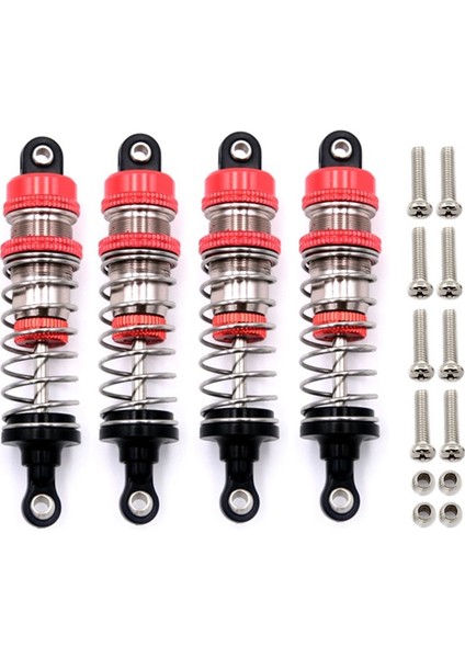 144001 Rc Araba Için 4 Adet Metal Yağ Damperi, Kırmızı (Yurt Dışından)