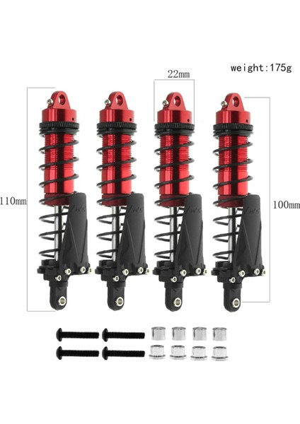 1/10 Rc Paletli Araba Için Metal 100MM Yağ Sönümleyici, Siyah (Yurt Dışından)