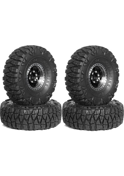 Metal Beadlock Tekerlek Lastiği Seti 118 124 Rc Paletli Araba Siyah (Yurt Dışından)