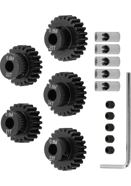 1/10 Rc Platformları Için 0,8 M Motor Dişli Seti 21T+22T+23T+24T+25T (Yurt Dışından)