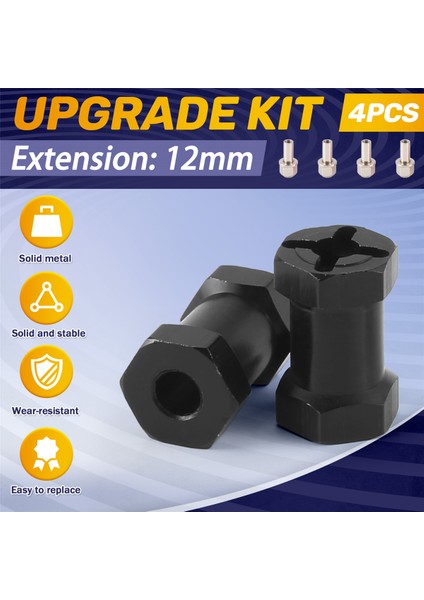 12MM Altıgen Tekerlek Göbeği Adaptörü 20MM Uzatma Kombinasyon Bağlantı Parçası Siyah (Yurt Dışından) fırsatları