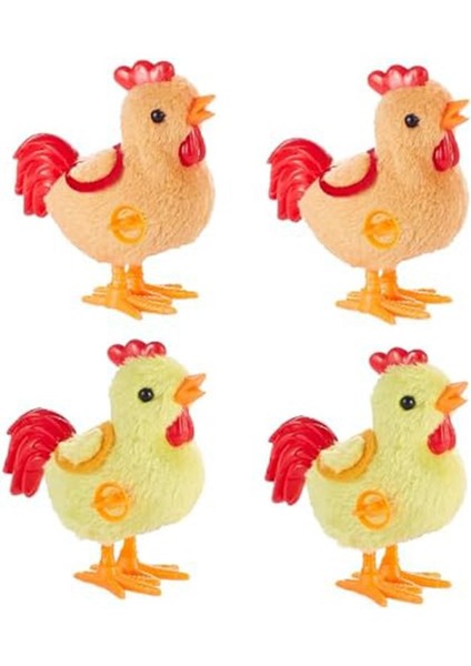 4 Paket Paskalya Zıplayan Kurmalı Peluş Oyuncaklar Küçük Çocuklar Için Horoz (Yurt Dışından)