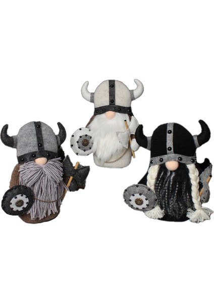 3 Adet Cadılar Bayramı Viking Savaşçısı Cüce Bebek Sonbahar Çiftlik Evi Peluş Dekor (Yurt Dışından)