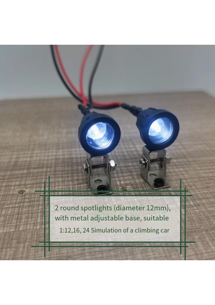 1set Tavan Lambası Bagaj Rafı LED Spot Işığı Kiti SCX24 Rc Araba Için Yuvarlak (Yurt Dışından)