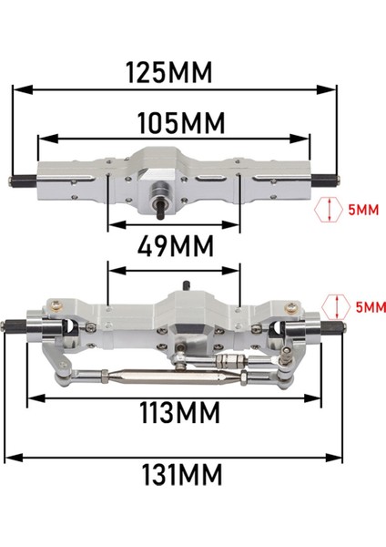 Rc Araba Metal Ön ve Arka Aks Montaj Kiti Wpl C14 C24 Siyah (Yurt Dışından) indirimleri