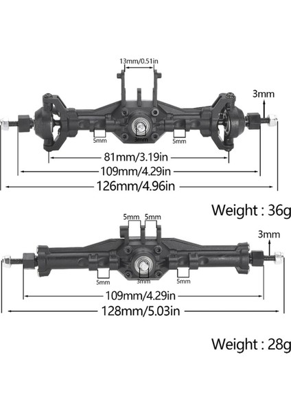 Arka Düz Tam Aks Seti 118 Traxxas Trx-4m Rc Parçaları Için (Yurt Dışından) fiyatları