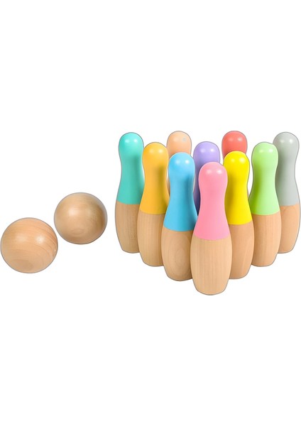 Ahşap Bowling Oyuncağı Ince Işçilik Güvenli Kullanım Ahşap Çocuklar (Yurt Dışından)