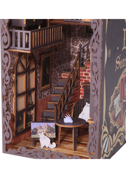 Kendin Yap Kitap Köşesi Seti Işıklı Çocuklaryetişkinler Için 3D Ahşap Bulmaca Dekoru (Yurt Dışından)