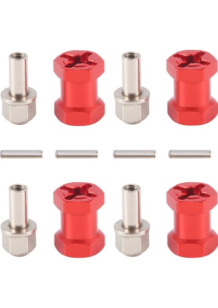 12MM Altıgen Tekerlek Göbeği Adaptörü 17MM Uzatma Kombinasyon Bağlantı Parçası Kırmızı (Yurt Dışından)