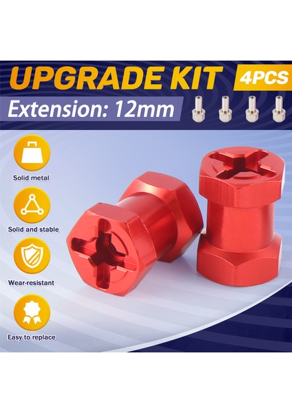 12MM Altıgen Tekerlek Göbeği Adaptörü 17MM Uzatma Kombinasyon Bağlantı Parçası Kırmızı (Yurt Dışından) fırsatları