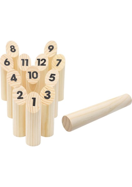 Ahşap Numaralı Blok Atma Oyunu Atma Bowling Atma Oyunu Seti (Yurt Dışından)
