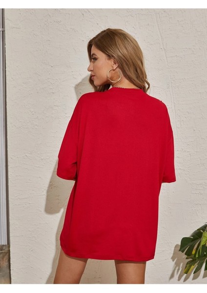 Kadın / Kız Baskılı Kadın Oversize Salas T-Shirt Boyfriend modelleri