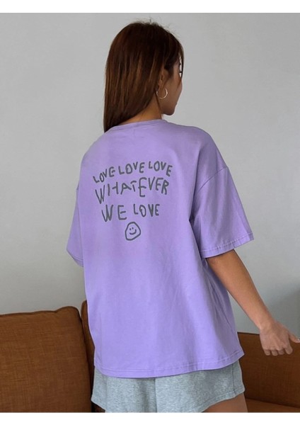 Kadın / Kız We Love Baskılı Oversize T-Shirt modelleri