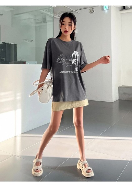 Kadın / Kız 6füme Oversize T-Shirt Plamıye Baskılı fiyatları