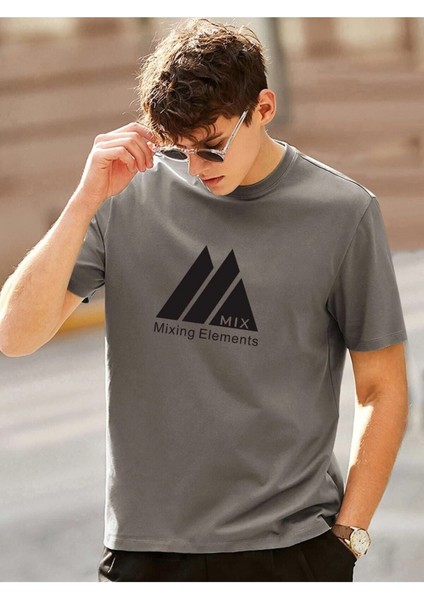 Erkek Füme Oversize T-Shirt Mıx Baskılı indirimleri