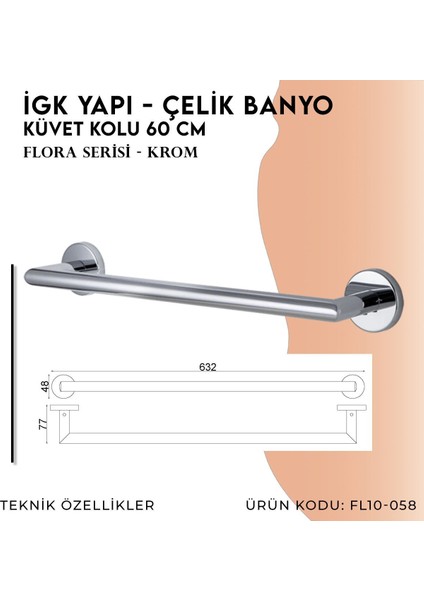 Igk Yapı - Flora Küvet Kolu 60 cm (FL10-058)