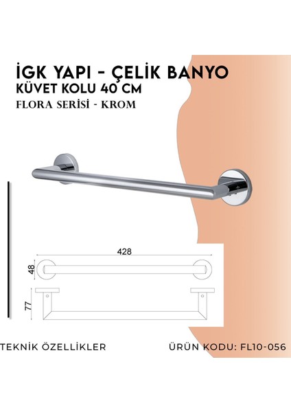 Igk Yapı - Flora Küvet Kolu 40 cm (FL10-056)