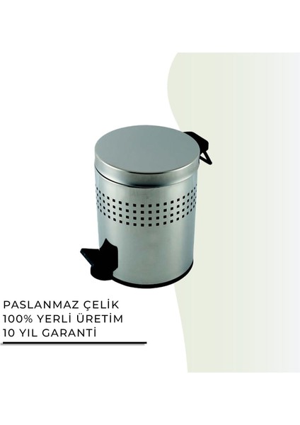 Igk Yapı - Çelik Banyo Pedallı Delikli Çöp Kovası 3lt 430 (70-075) fiyatları
