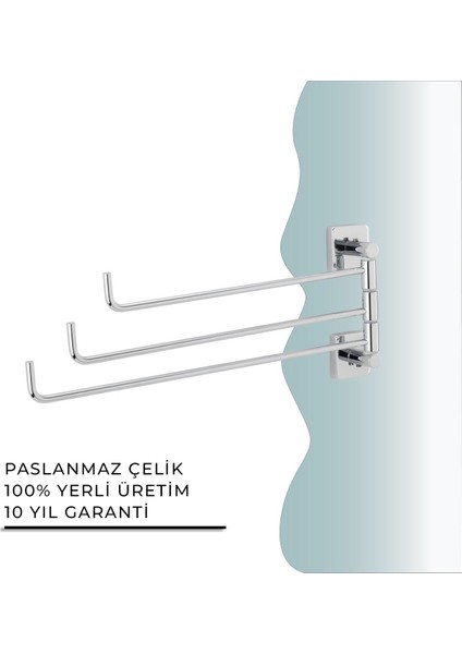 Igk Yapı - Çelik Banyo Vizyon Üçlü Döner Havluluk (VZ10-013)