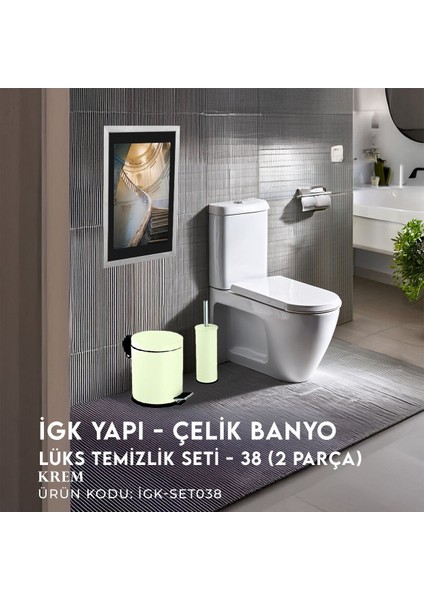 Igk Yapı - Çelik Banyo Lüks Temizlik Seti - 38 (2 Parça)