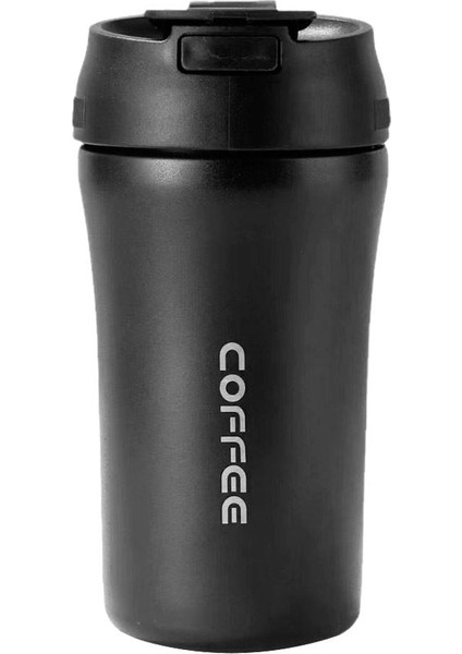 304 Paslanmaz Çelik Siyah 400 ml Kahve El Termos Mug CIN853SY