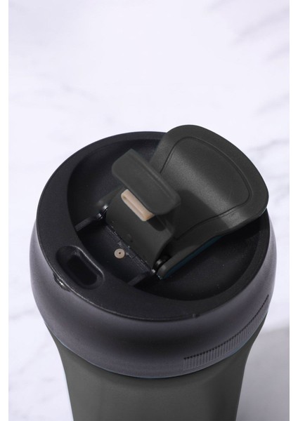 304 Paslanmaz Çelik Siyah 400 ml Kahve El Termos Mug CIN853SY