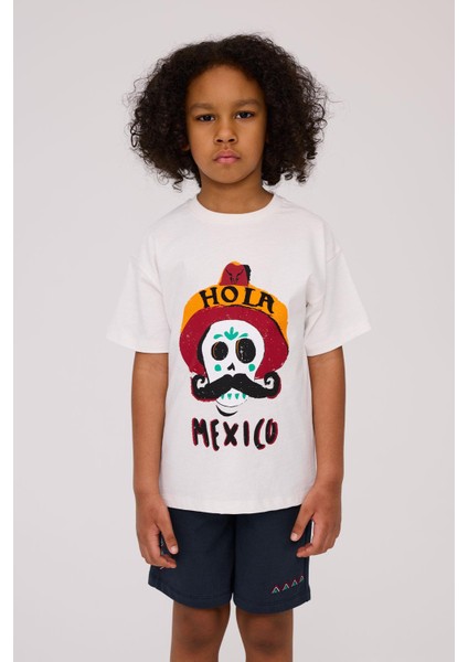 Bg Store Erkek Çocuk Ekru Tshirt