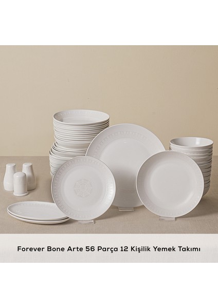 Forever Bone Arte 56 Parça 12 Kişilik Yemek Takımı