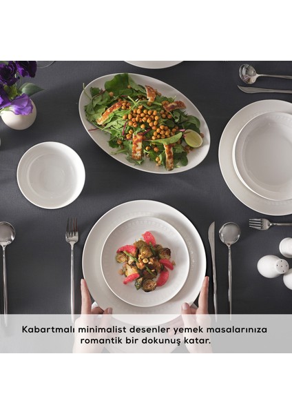 Forever Bone Arte 56 Parça 12 Kişilik Yemek Takımı
