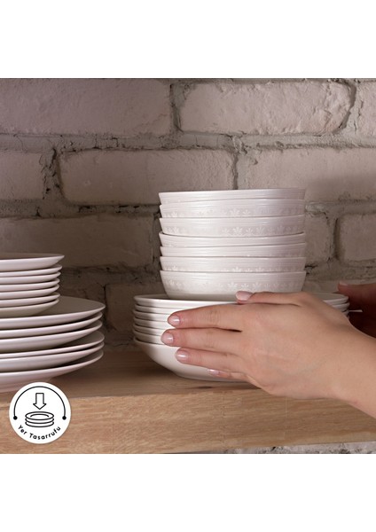 Forever Bone Arte 56 Parça 12 Kişilik Yemek Takımı