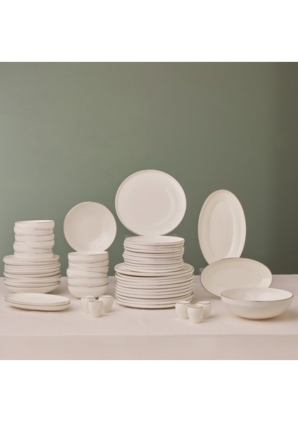 Fine Bone Meridian 59 Parça 12 Kişilik Yemek Takımı Platin