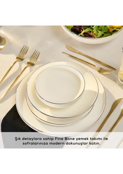 Fine Bone Meridian 59 Parça 12 Kişilik Yemek Takımı Platin