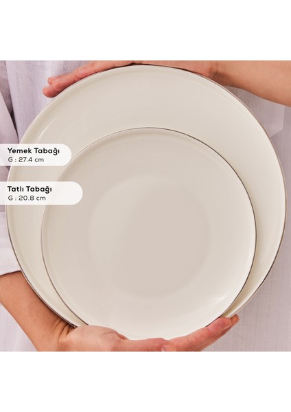 Fine Bone Meridian 59 Parça 12 Kişilik Yemek Takımı Platin