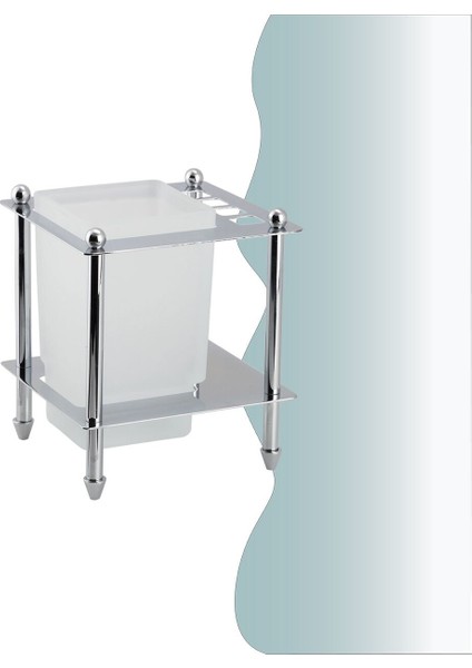 Igk Yapı - Çelik Banyo Vizyon Set Üstü Diş Fırçalık (VZ10-021)