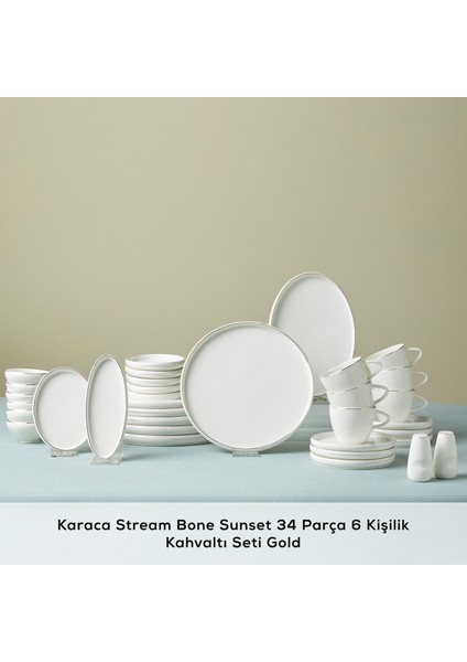Streamline Sunset Porselen 34 Parça 6 Kişilik Kahvaltı/Servis Takımı Gold modelleri