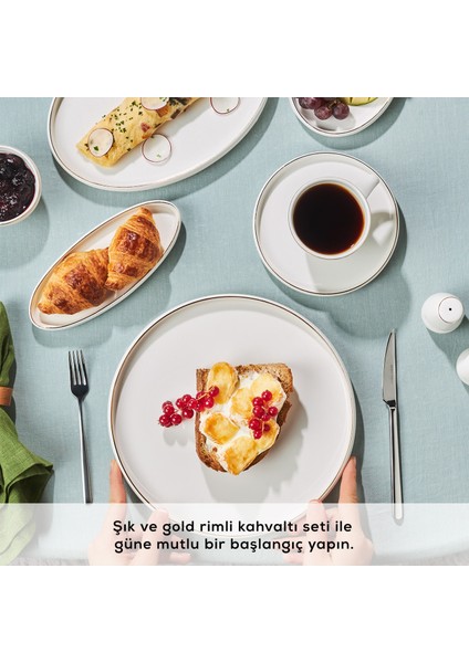 Streamline Sunset Porselen 34 Parça 6 Kişilik Kahvaltı/Servis Takımı Gold fırsatları