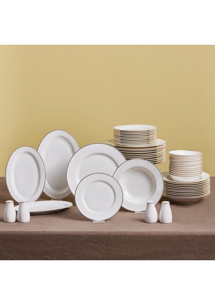 Elegance Bone Lexi 56 Parça 12 Kişilik Yemek Takımı Gold