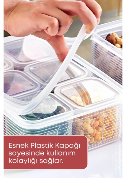 7 Parça Sızdırmaz Hava Almaz Baharatlık Saklama Kabı 3,5 Lt- Baharat Takımı-Etiket Hediyeli