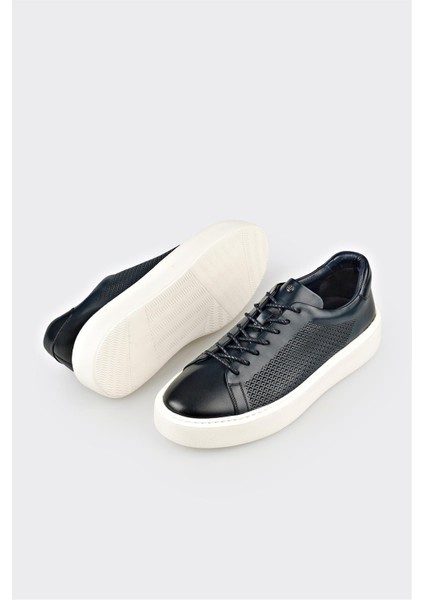 Lacivert Deri Erkek Günlük Ayakkabı modelleri